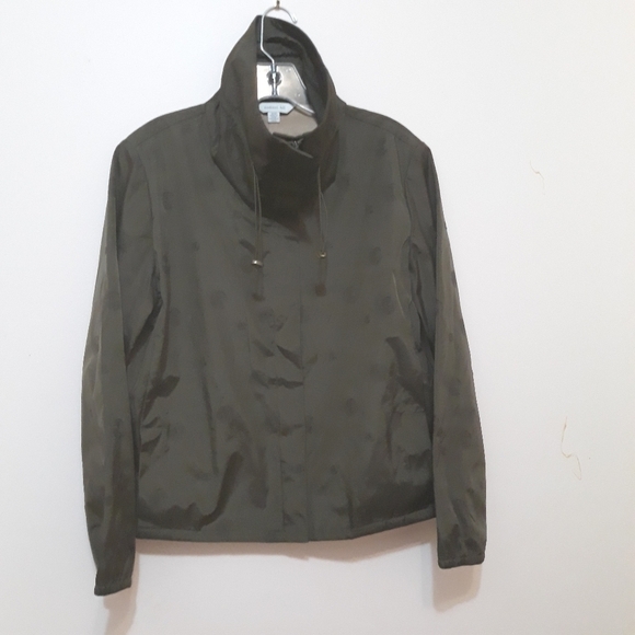 Madison Hill Embroidered lining Windbreaker olive green jacket size Medi… - Picture 2 of 12